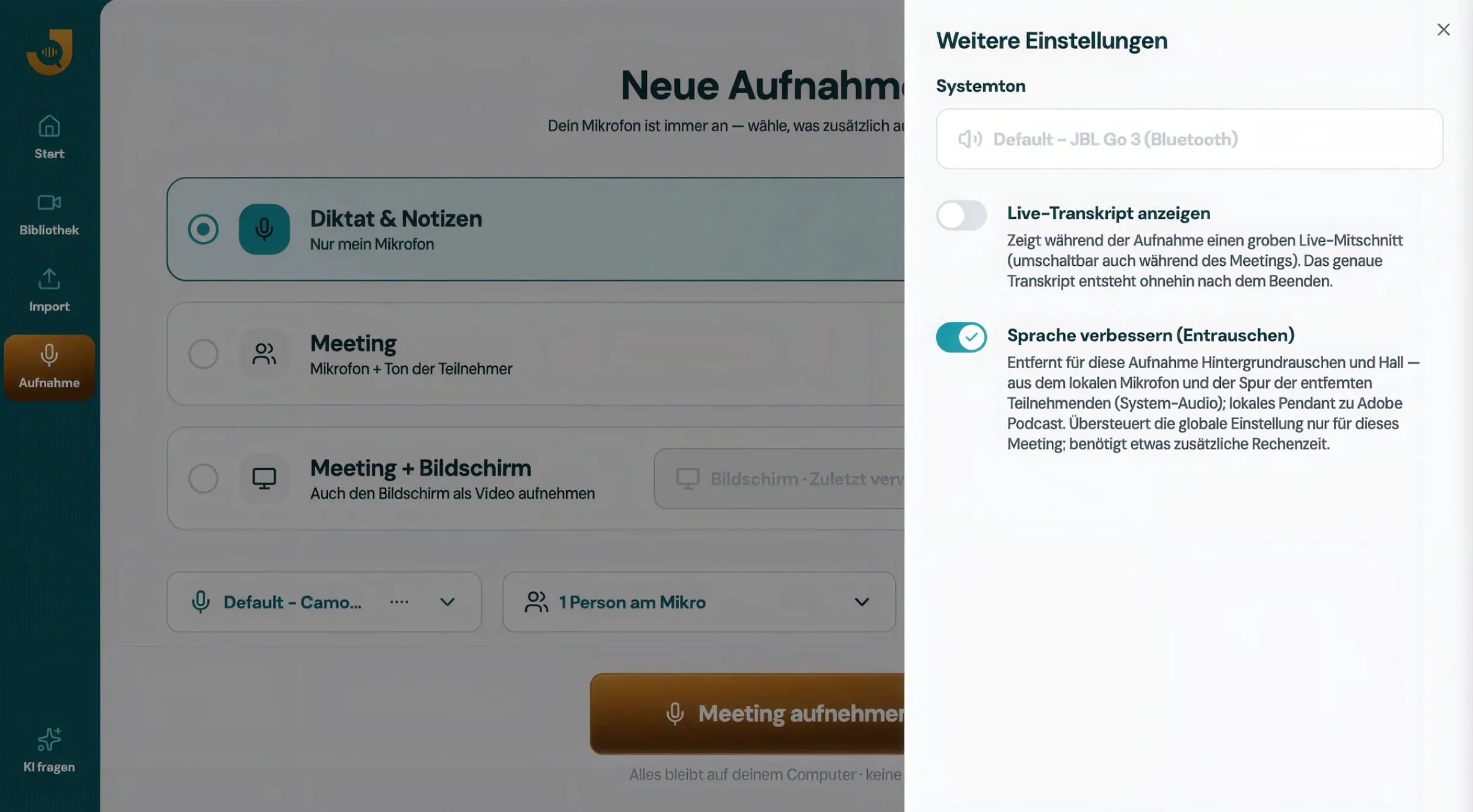 Klare Aufnahmen — Screenshot 1