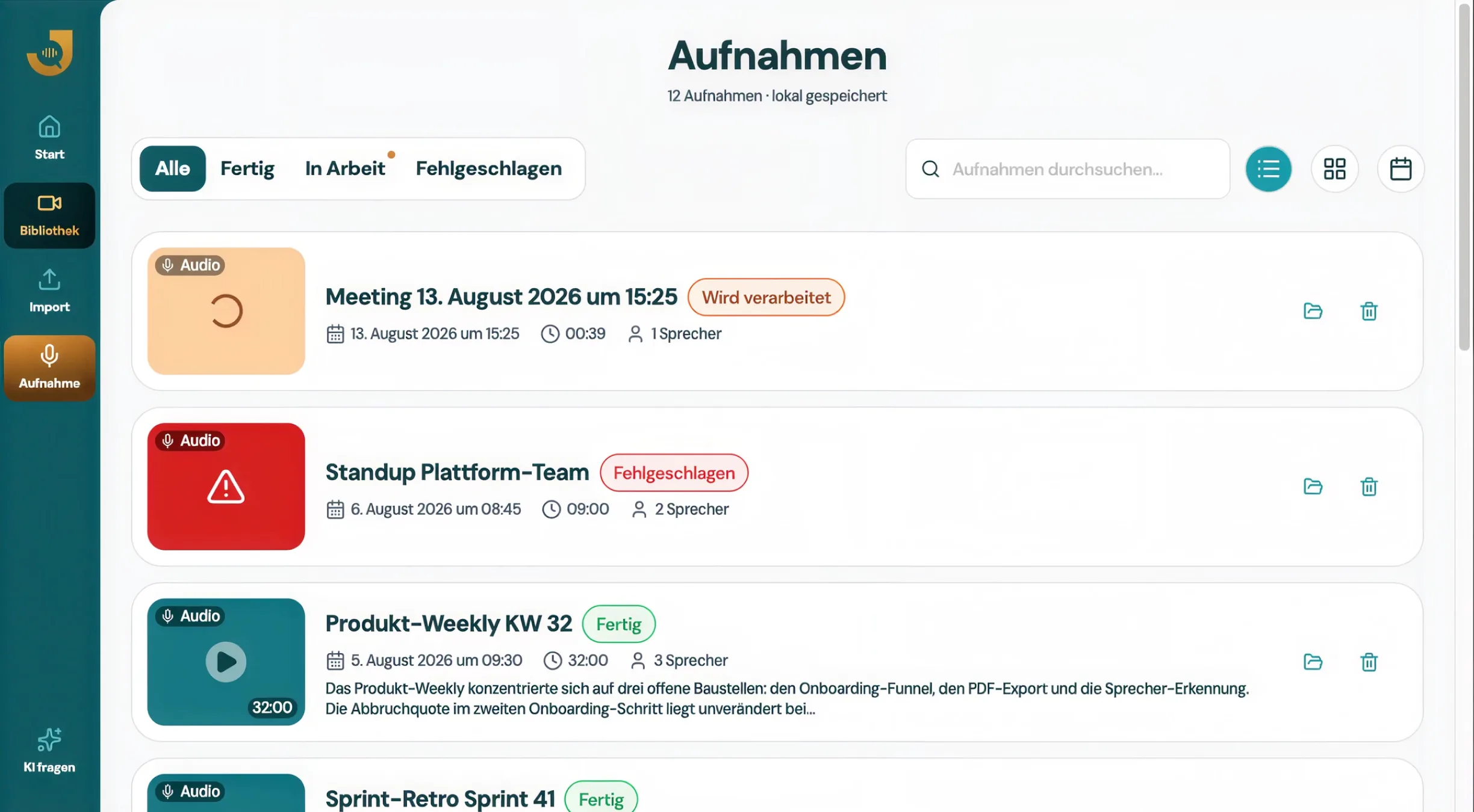 Klare Aufnahmen — Screenshot 2