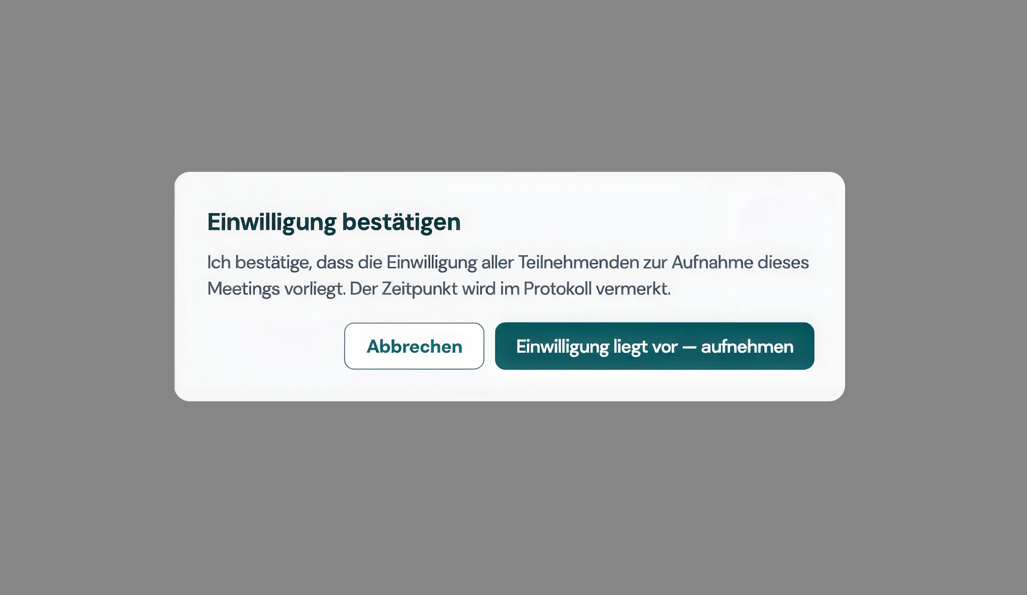 Zustimmung mit einem Tipp