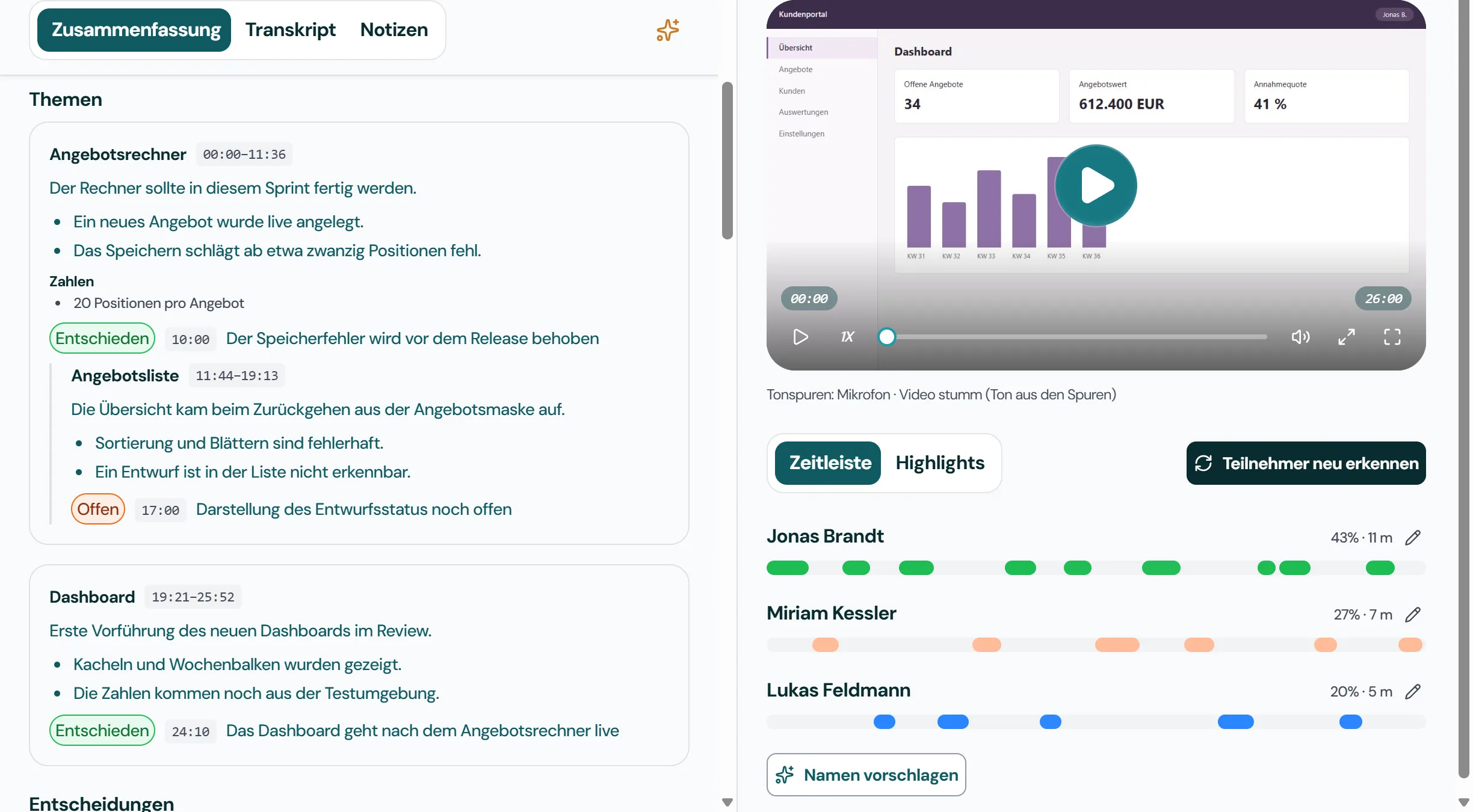 Strukturierte Protokolle: Screenshot 2