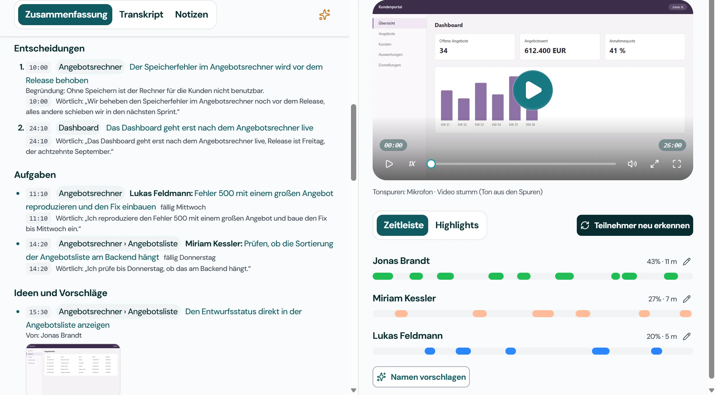 Strukturierte Protokolle: Screenshot 3