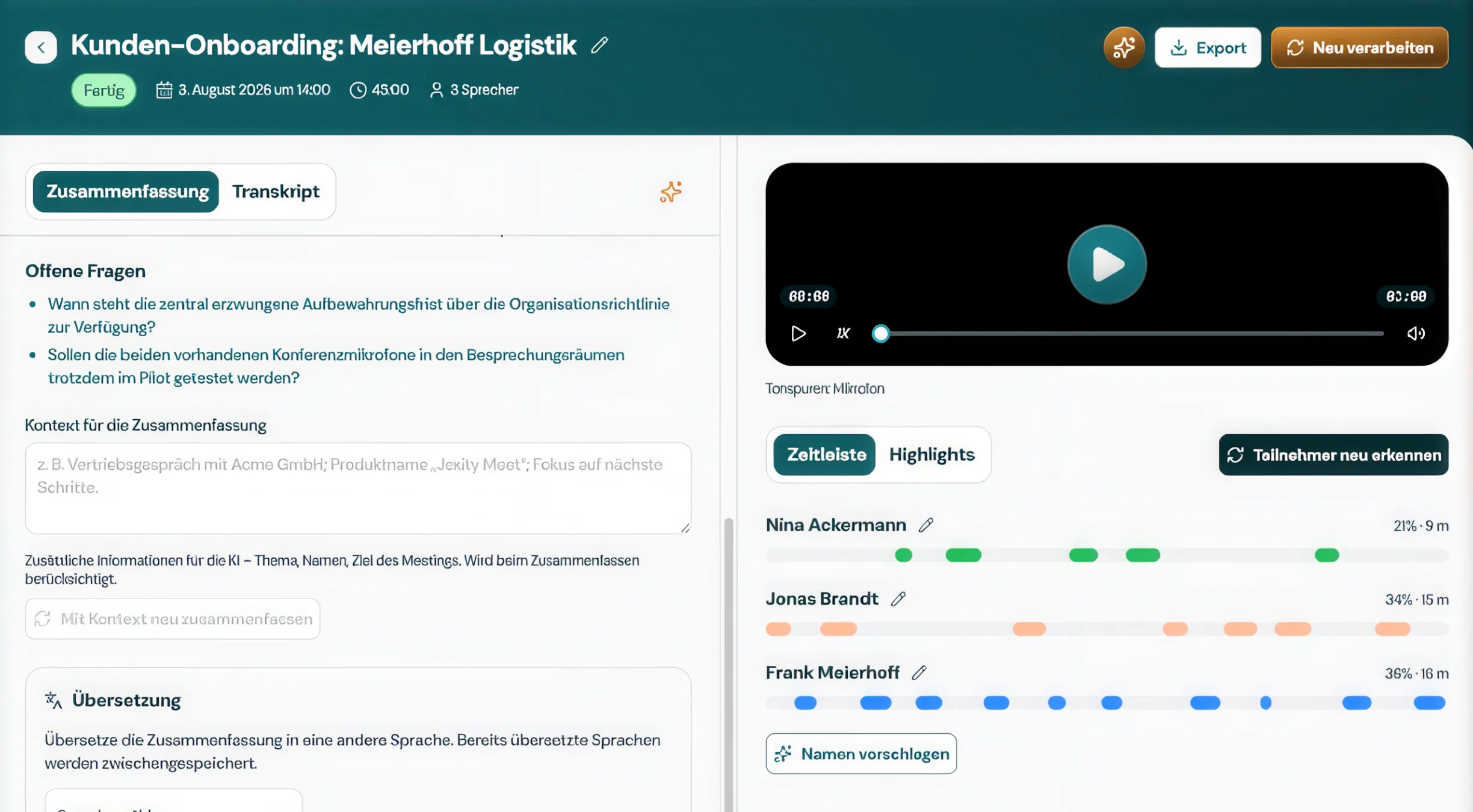 Strukturierte Protokolle — Screenshot 3