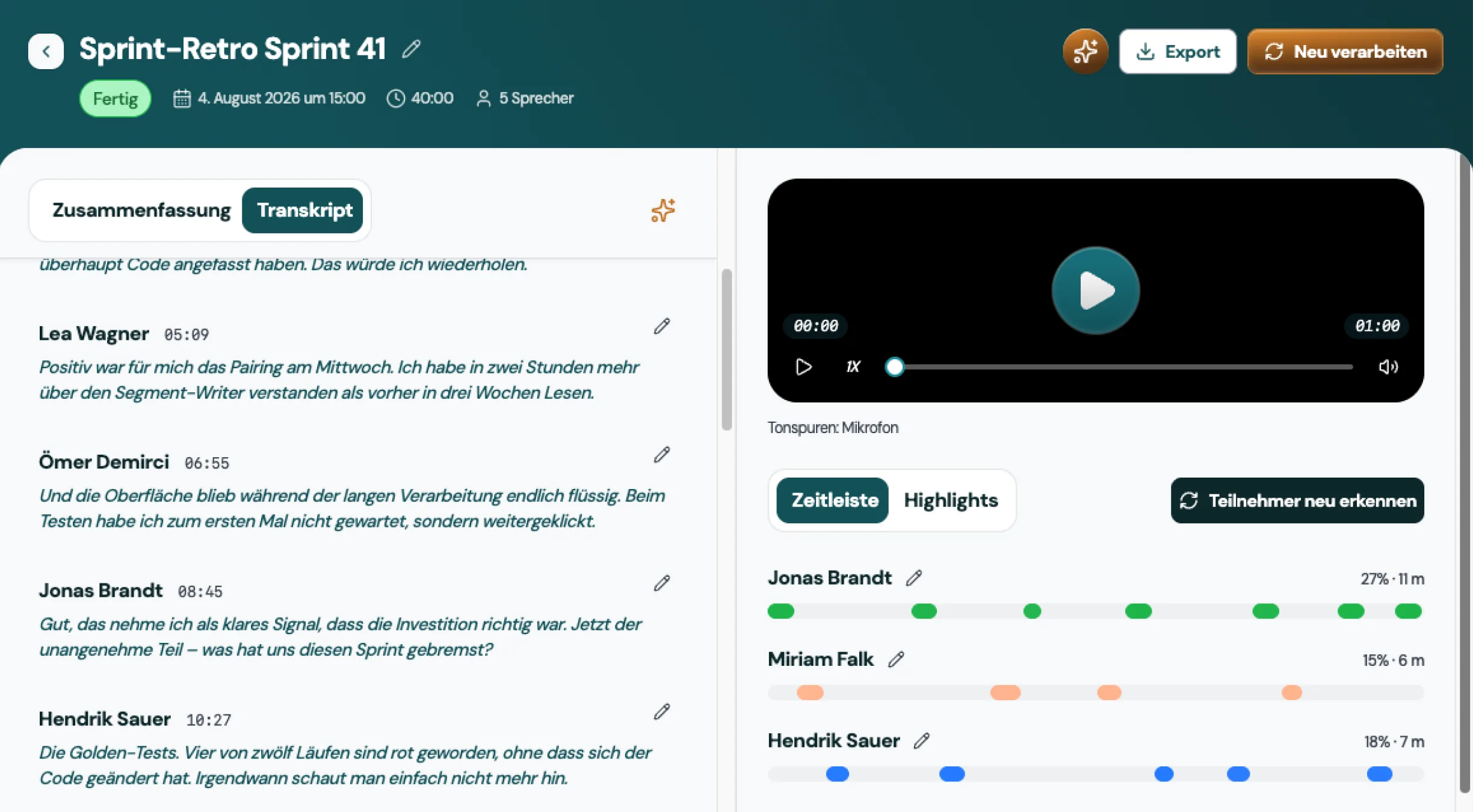 Präzise Transkription — Screenshot 3