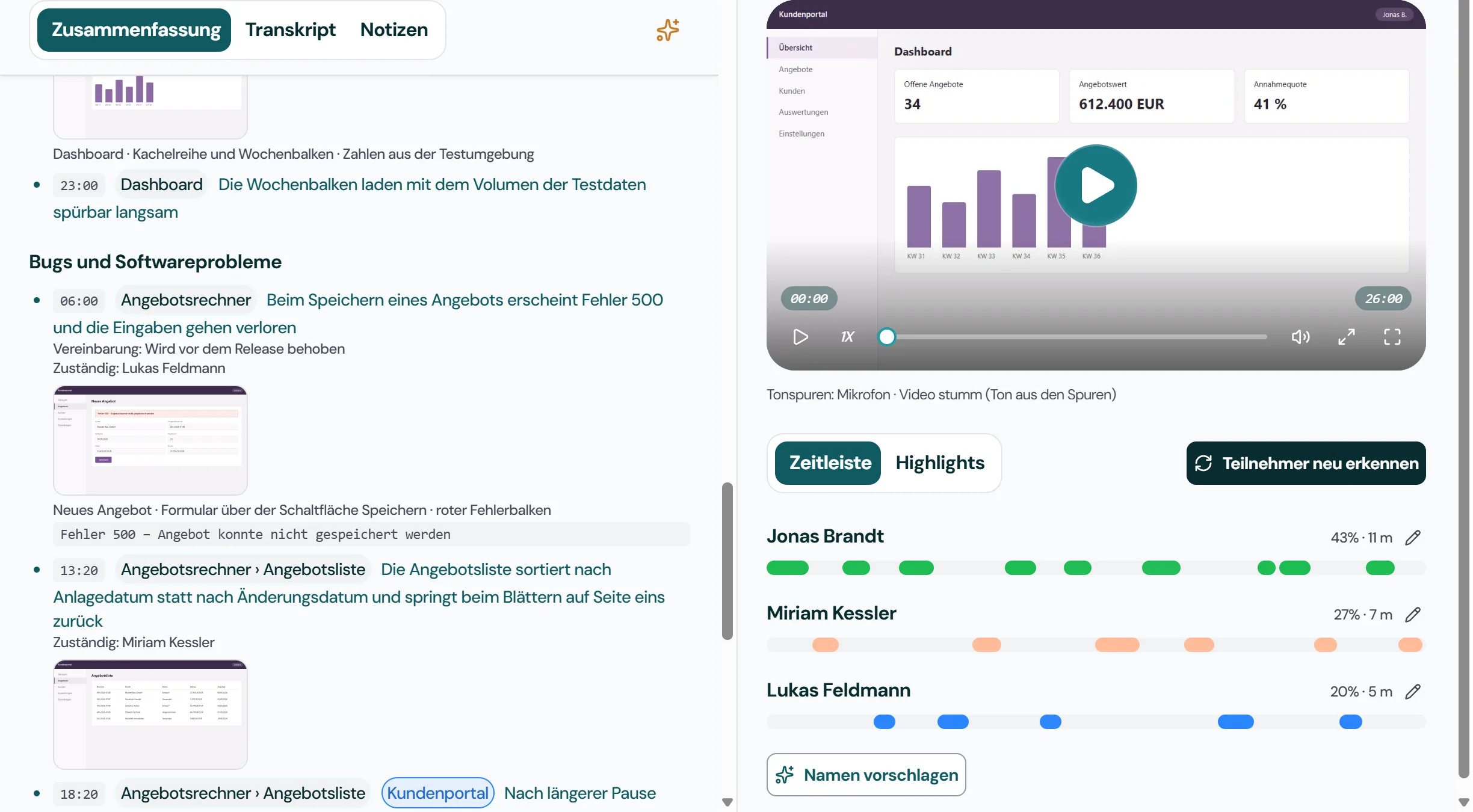 Visual Minutes: Screenshot 1