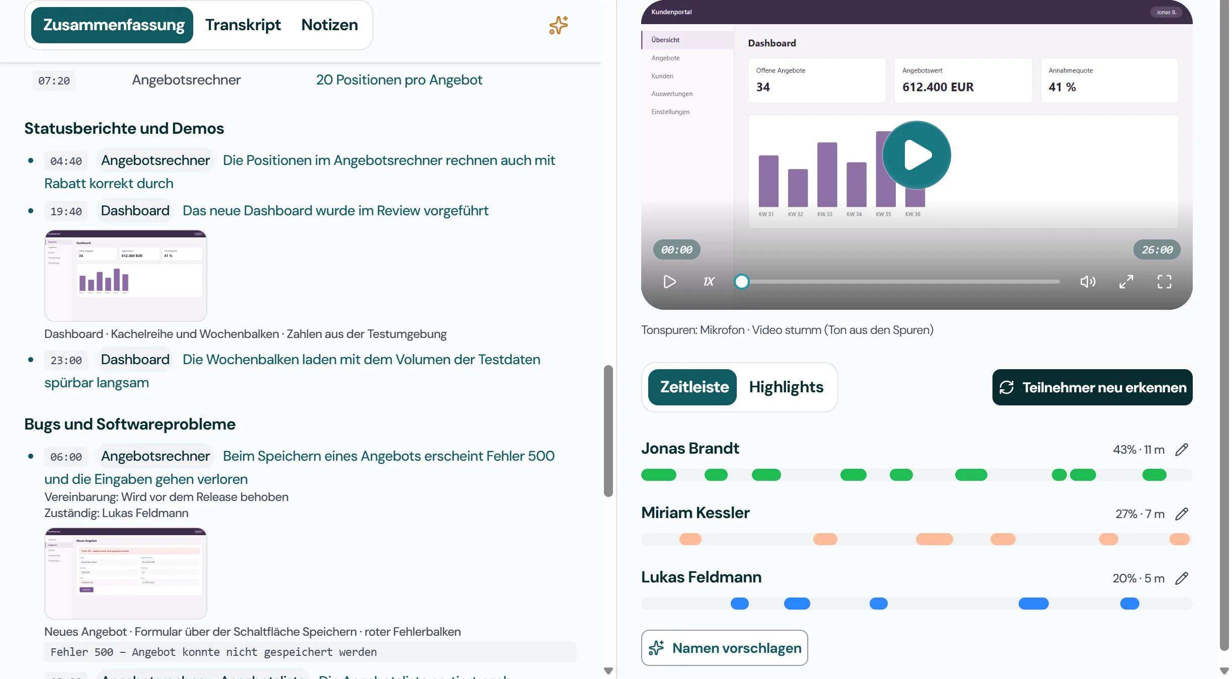 Visual Minutes: Screenshot 3